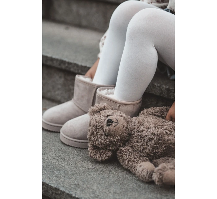 Dětské Teplé Sněhule Semišové Světle béžové model 21597585 - Boto Dětské Teplé Sněhule Semišové Světle béžové model 21597585 - Boto