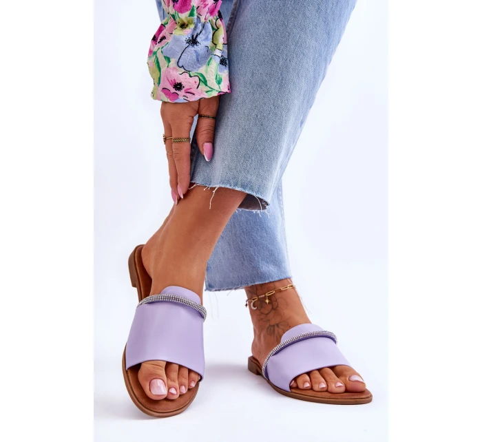 Elegantní ploché sandálky fialové model 21619499 - Boto Elegantní ploché sandálky fialové model 21619499 - Boto