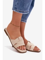 Dámské ploché sandály s Eko semišové světle béžové model 21943332 - Boto