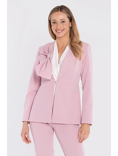 S432 Elegantní sako s ozdobnou mašlí - lila