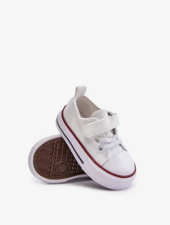 Dětské Plátěné Tenisky Na Suchý Zip Bílé Daloma