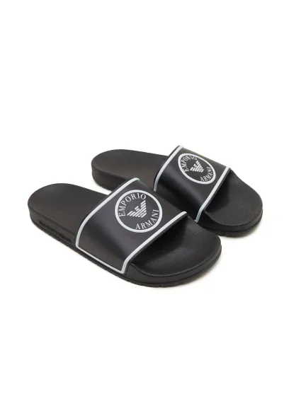 Pánské nazouváky XJPM14 XN870 A120 černobílé - Emporio Armani Pánské nazouváky XJPM14 XN870 A120 černobílé - Emporio Armani