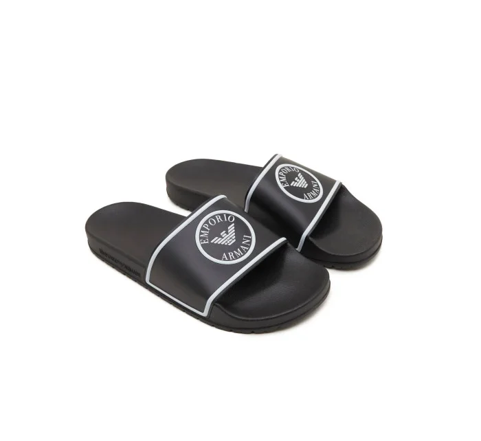 Pánské nazouváky XJPM14 XN870 A120 černobílé - Emporio Armani Pánské nazouváky XJPM14 XN870 A120 černobílé - Emporio Armani