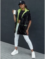Dámská prošívaná dlouhá vesta MAYLO černá FashionStreet TY4521