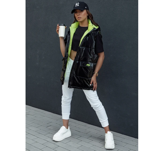 Dámská prošívaná dlouhá vesta MAYLO černá FashionStreet TY4521