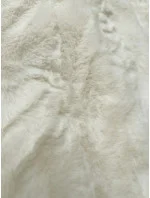 Kožešinový dámský kabát v bervě ecru s límcem (WD2332)