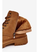 Kožené Ocouvané Botky Trapery Camel Felizia Kožené Ocouvané Botky Trapery Camel Felizia