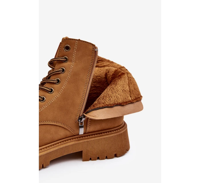 Kožené Ocouvané Botky Trapery Camel Felizia Kožené Ocouvané Botky Trapery Camel Felizia