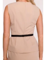 S427 Peplum šaty - béžové S427 Peplum šaty - béžové