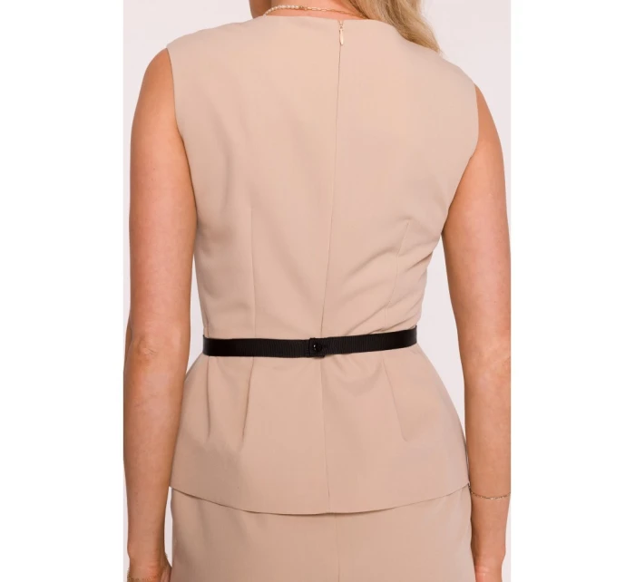 S427 Peplum šaty - béžové S427 Peplum šaty - béžové