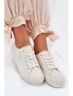 Dámské tenisky na platformě Big Star – světle béžové Dámské tenisky na platformě Big Star – světle béžové