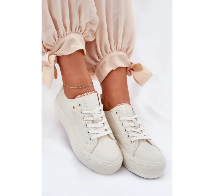 Dámské tenisky na platformě Big Star – světle béžové Dámské tenisky na platformě Big Star – světle béžové