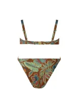 Dámské dvoudílné plavky Mykonos 2 S936MN2 zelené se vzorem - Self