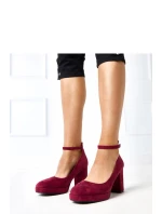 Dámské lodičky na sloupek podpatku 100-357 Bordó - Joalice Paris