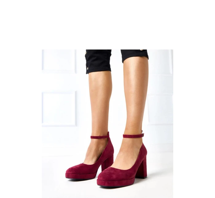Dámské lodičky na sloupek podpatku 100-357 Bordó - Joalice Paris