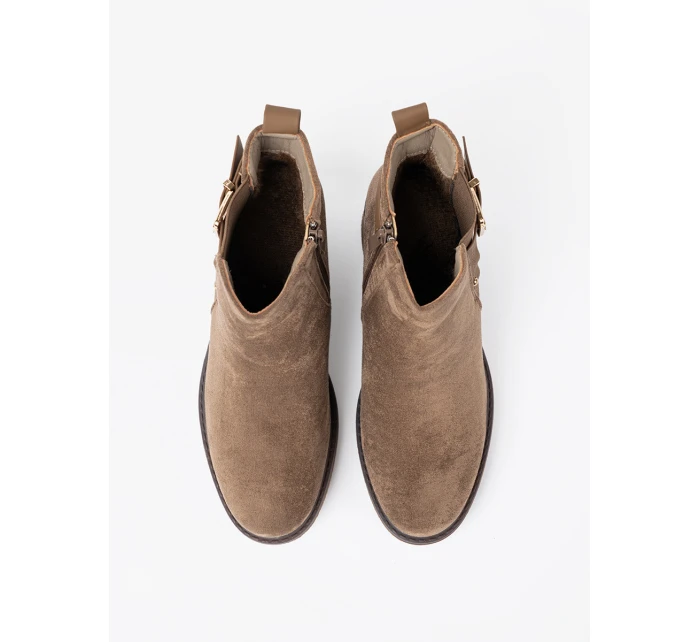 Designové hnědé kotníčkové boty dámské Obcas Designové hnědé kotníčkové boty dámské Obcas