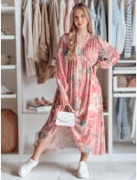 Jedna velikost maxi květinových šatů LILOVIE růžová FashionStreet EY2572