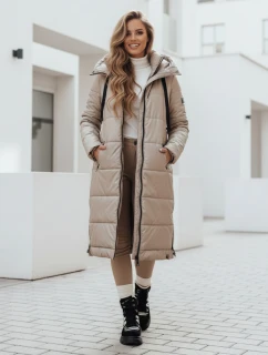 Dámská přechodná bunda prošívaná s kapucí béžová Dstreet model 21991084 - FashionStreet