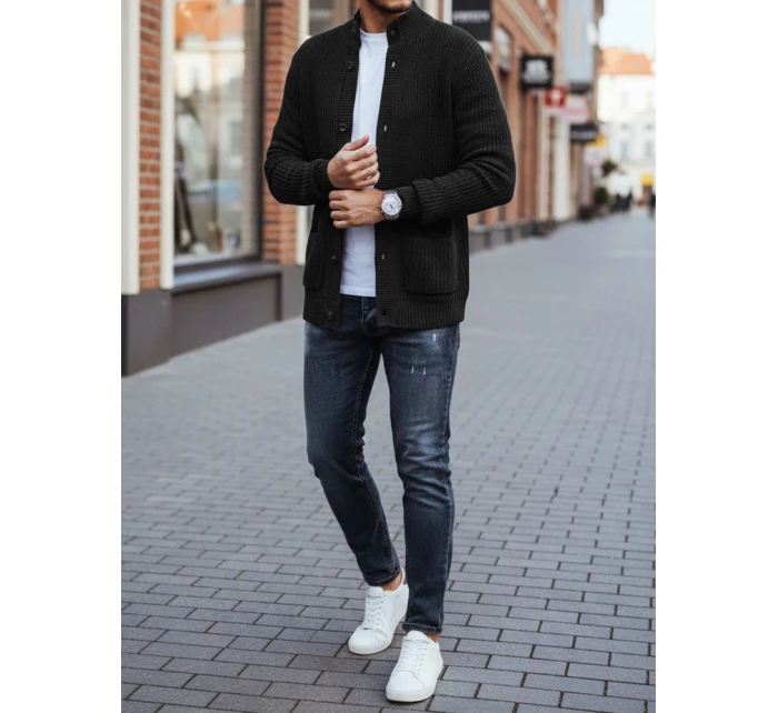 Pánský svetr černá FashionStreet WX2347 Pánský svetr černá FashionStreet WX2347