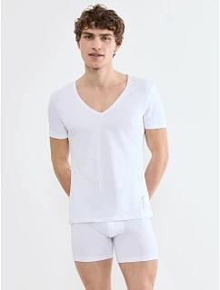 Pánské tričko SLG Base V Neck Shirt bílé White - SLOGGI