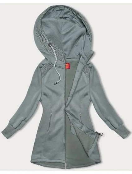 Šedozelená dlouhá dámská mikina (AMG-321A) Šedozelená dlouhá dámská mikina (AMG-321A)