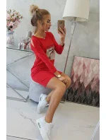 Šaty s potiskem koše červené Šaty s potiskem koše červené