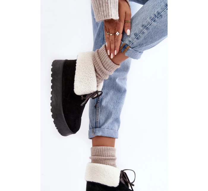 S Kožešinou Černé model 21635501 - Boto