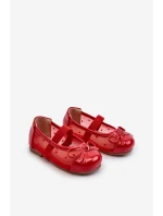 Dětské balerínky s mašlí červené model 21663173 - Boto