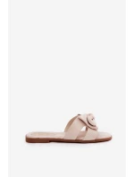 Plné Dámské Pantofle S Mašlí Béžové model 21688585 - Boto