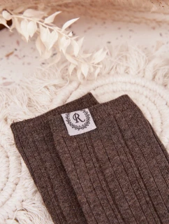 Bavlněné ponožky pruhované dámské tmavě šedé