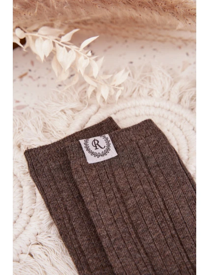 Bavlněné ponožky pruhované dámské tmavě šedé