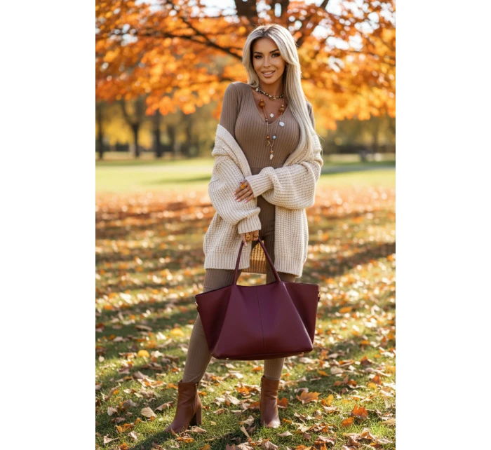 a elegantní žebrovaný dámský overal s výstřihem model 21439596 - kocula