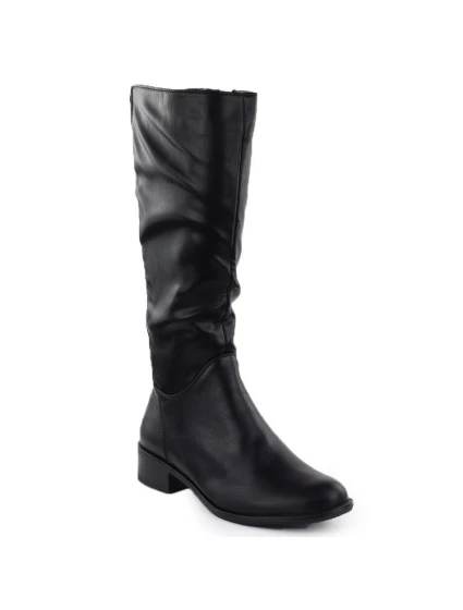 Dámské černé kožené boty Jezzi ASA198-19