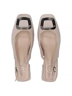 Béžové kožené lodičky s páskem Filippo DP6183