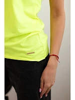 Dámská bavlněná basic blůza s krátkým rukávem neonově žlutý