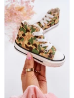 Dětské vysoké tenisky s zipem Béžová a zelená Filemon Dětské vysoké tenisky s zipem Béžová a zelená Filemon