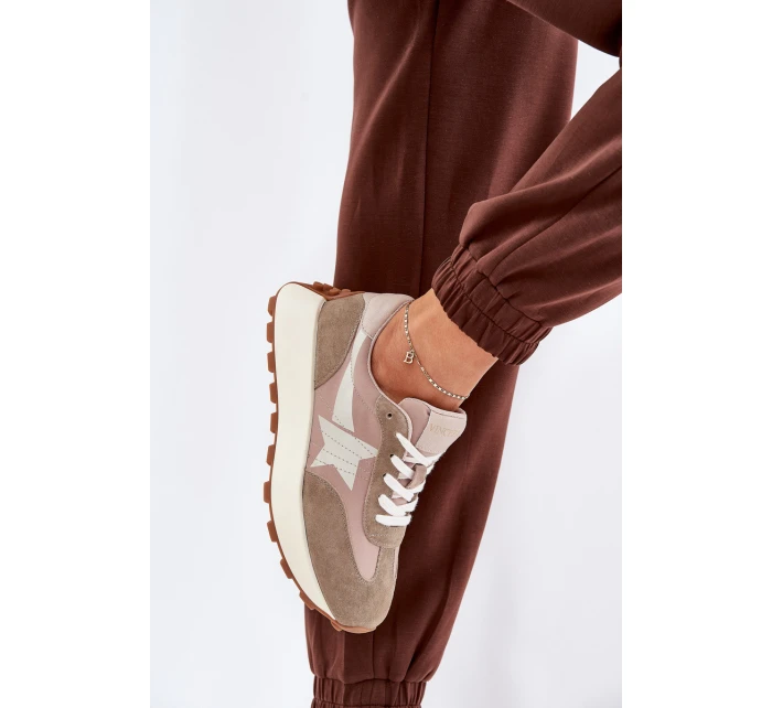 Dámské Sportovní Boty Z Semiše Na Platformě Vinceza 66720 Béžové