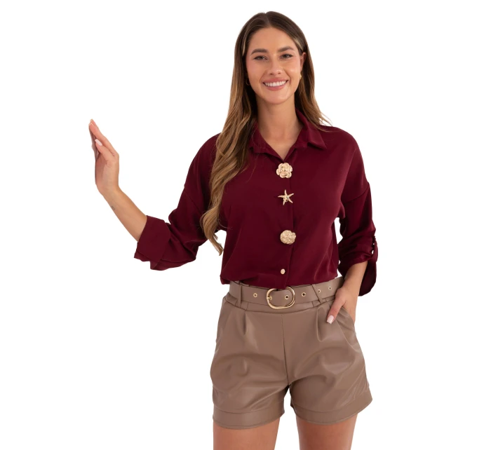 Koszula MI KS model 21421394 bordowy - FPrice