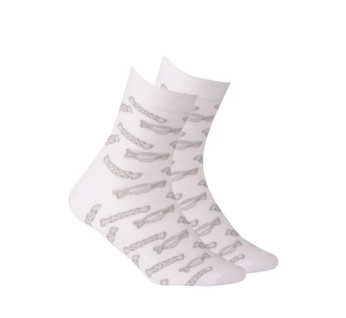 TENKÉ PONOŽKY BARVA 2-6 LET DÍVKY BÍLÁ 21-23