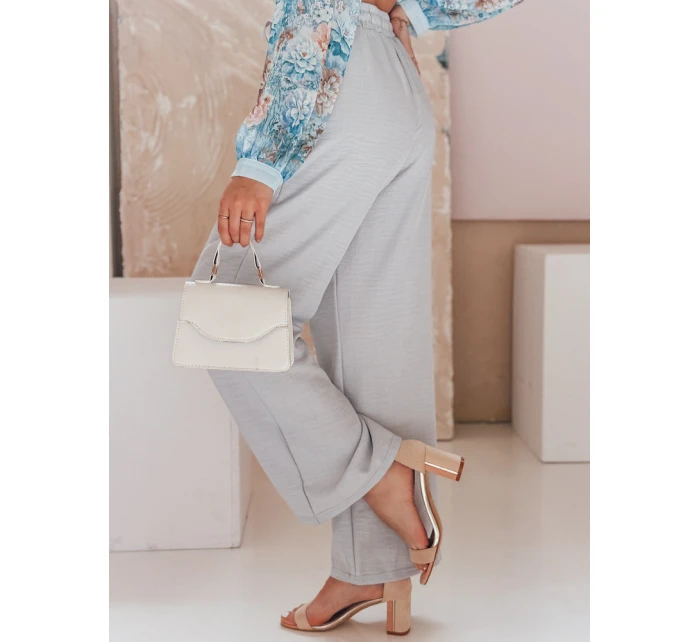 Dámské kalhoty se širokými nohavicemi MILLIVIO šedá FashionStreet UY2664