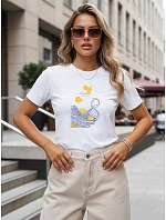 Klasické dámské tričko s potiskem citronů, bílé, FashionStreet NX8023RY