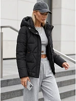 Kurtka damska zimowa pikowana z kapturem czarna model 22350701 - FashionStreet