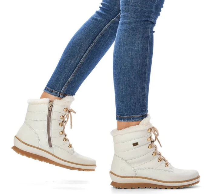 Kožené nepromokavé zateplené boty W white model 21391182 - Rieker