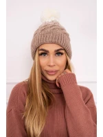 Fleecová čepice Ilona K218 beige+ecru Fleecová čepice Ilona K218 beige+ecru