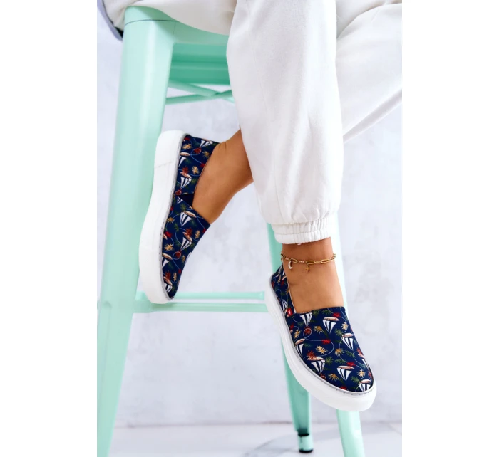 Dámské tenisky nazouvací Memory Foam Big Star JJ276016 Námořnická modrá