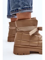 Dámské kotníčkové boty se a šněrováním khaki model 21644678 - Boto Dámské kotníčkové boty se a šněrováním khaki model 21644678 - Boto