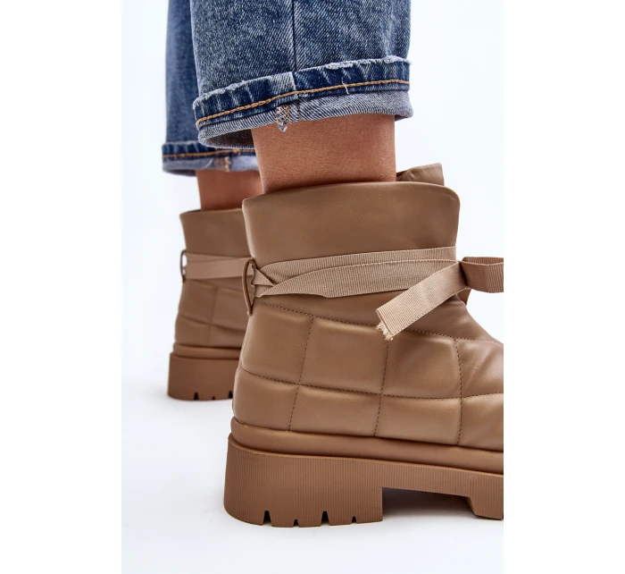 Dámské kotníčkové boty se a šněrováním khaki model 21644678 - Boto Dámské kotníčkové boty se a šněrováním khaki model 21644678 - Boto