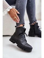 model 21670916 Dámské Botky Z Přírodní Kůže Černé - Zazoo