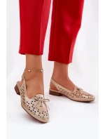 Dírové baleríny s odhalenou patou zlaté Navinnia Dírové baleríny s odhalenou patou zlaté Navinnia