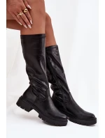 Dámské kozačky z ekologické kůže Černé model 21714832 - Boto